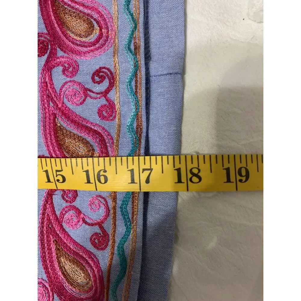 NWOT Entro Paisley Embroidered Chambray Skirt Zip Back Size M Boho Hippie - Picture 4 of 5